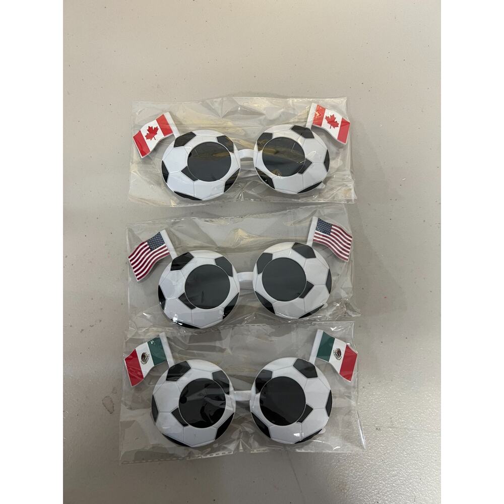 2026 World Cup Soccer Sunglasses USA Canada Mexico Football Party Cheer Props
